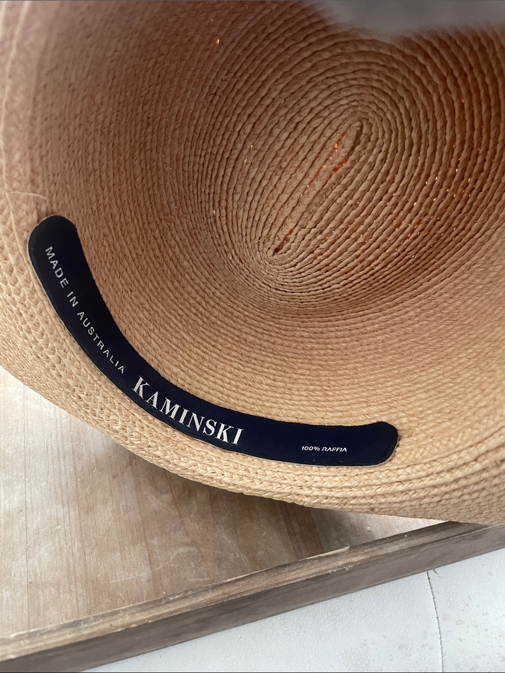 Kiminaki Women's Natural 100% Raffia Straw Sun Hat - Classic Woven Boater - Picture 4 of 5
